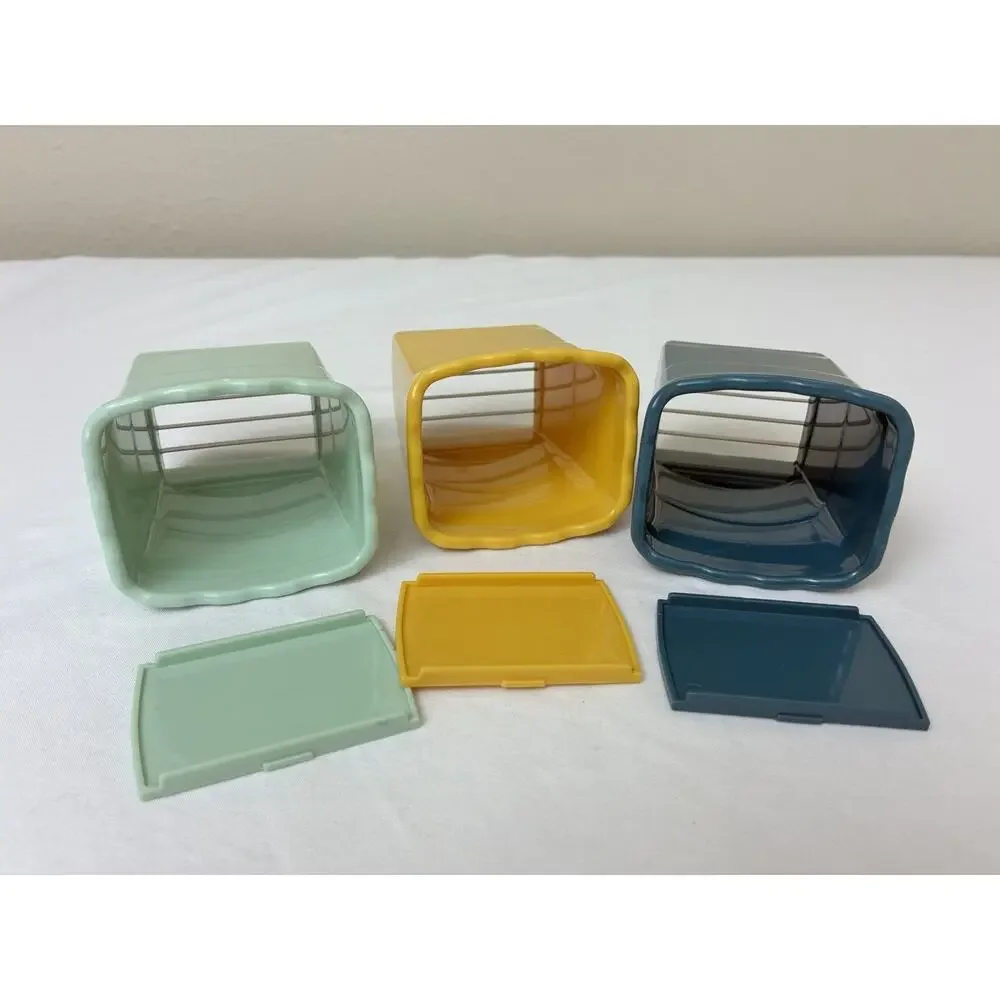 Portable Fruit Egg Slicers Cups Press Type Safety Strawberry Banana Lids 3 Pcs
